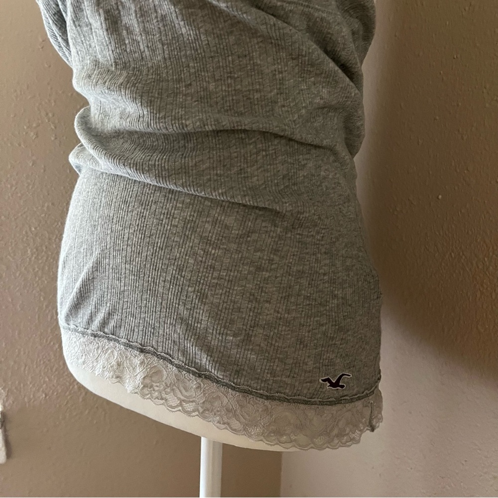 Vintage Y2K Hollister 2000s Lace Trim Babydoll Cami Tank Top - Picture 3 of 6